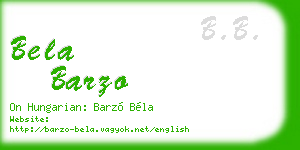 bela barzo business card